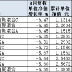 汇安基金10只基金8月份跌超5% 为同一基金经理管理