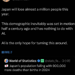 马斯克：日本今年将减少近100万人口，人工智能是扭转局面的唯一希望